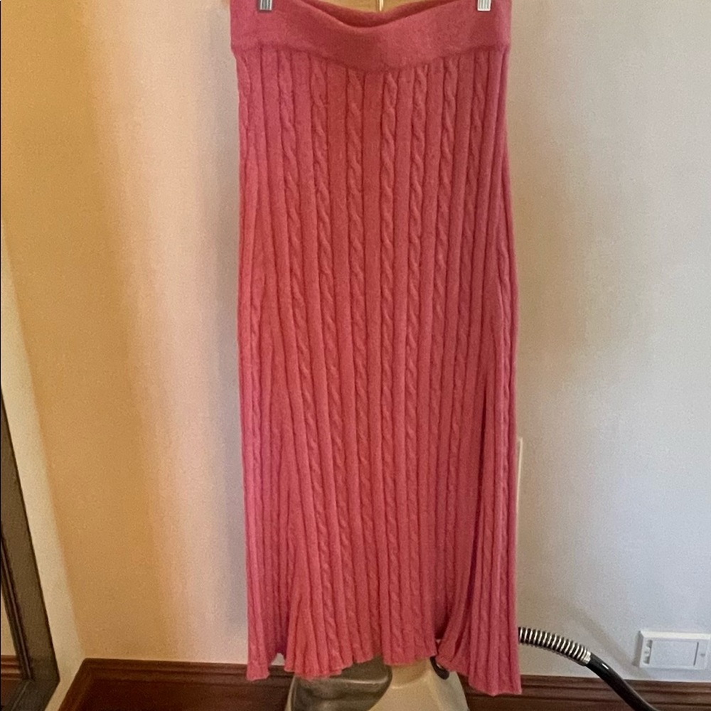 Pink Cable Knit Skirt